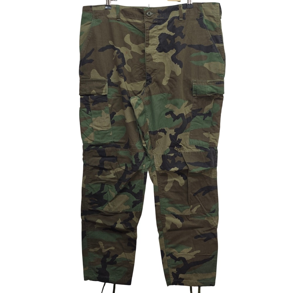US Military Woodland Camo BDU Combat Trousers Large Long 38x31.5 Cargo Pants
